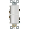 thumbnail image 1 of Broan-NuTone P2RW Two-Rocker Wall Control Switch for Bathroom Exhaust Fan, White, 2, 1 of 3