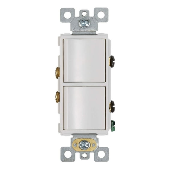 Broan-NuTone P2RW Two-Rocker Wall Control Switch for Bathroom Exhaust Fan, White