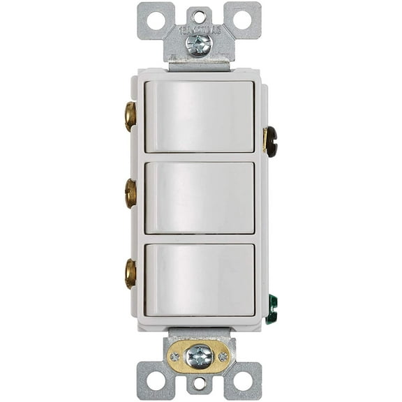 Broan-NuTone P3RW Three-Rocker Switch for Bathroom Exhaust Fan, White Wall Control Knob, 3