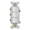 thumbnail image 1 of Broan-NuTone P3RW Three-Rocker Switch for Bathroom Exhaust Fan, White Wall Control Knob, 1 of 3