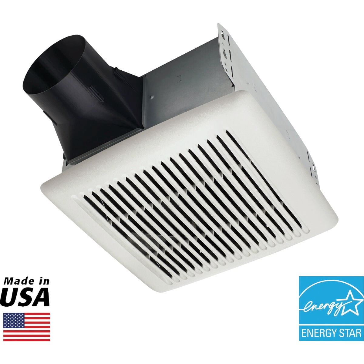 Broan-NuTone AE110K Roomside 110 CFM Fan 1.5 Sone E-Star Bathroom Exhaust Fan with Clean Cover