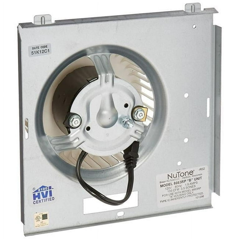 Broan NuTone S97017705 Service 8663RP Power Unit Assembly with