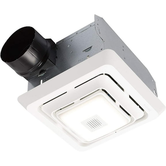 Broan-NuTone Bathroom Ventilation Fan With Bluetooth Speaker SPK80L - LED Light, 80 CFM, White