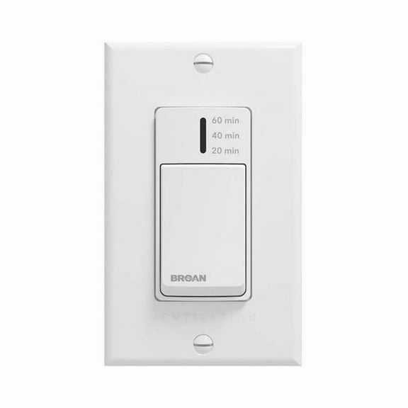 Broan-NuTone VBATHW 1-Speed Decorative Wall Switch Control for Exhaust Fan
