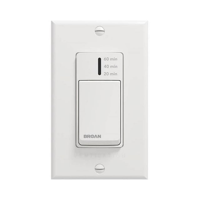 Broan NuTone VBATHW Deluxe Min Countdown Timer Exhaust Fan Wall Switch Control, White - Walmart.com