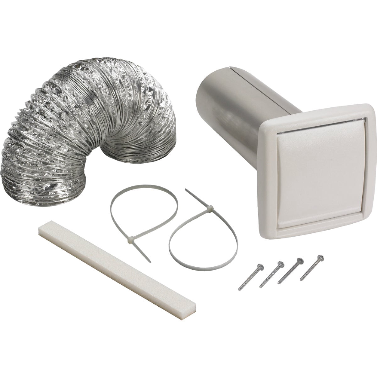 Broan-NuTone WVK2A Flexible Wall Ducting Kit for Ventilation Fans, Exhaust Fan 9-Piece Duct Kit, 4-Inch