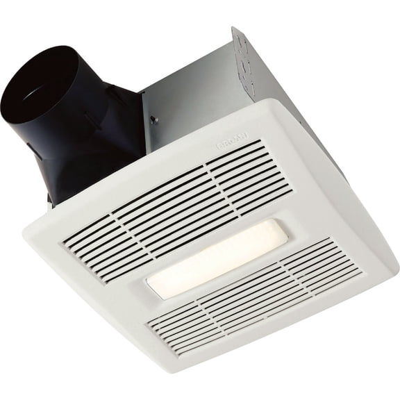 Broan-Nutone AE80BL InVent Series Single-Speed Fan with LED Light, Ceiling Room-Side Installation Bathroom Exhaust Fan, ENERGY STAR Certified, 0.7 Sones, , White , 80 CFM 0.7 Sones