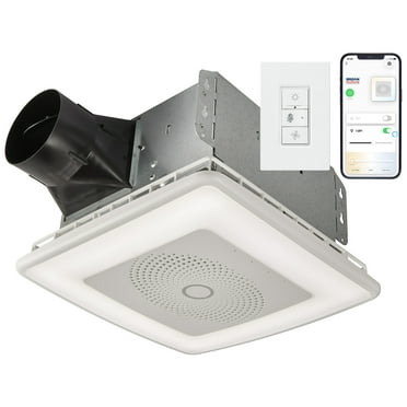 Broan Vc110cct 110 Cfm 1.5 Sone Ceiling Mounted Voice Control Bath Fan - White