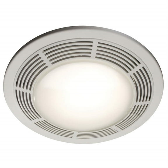 Broan Ventilation Fan w/ Light and Night Light, Round White Grille with Glass Lens, 100 CFM