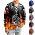 thumbnail image 1 of Broave Men's Halloween Skull Graphic Crewneck Sweatshirt, All Over Print Long Sleeve Casual Pullover Top, Gothic Skeleton Crew Neck Sweatshirt for Daily Wear & Halloween Party Outfit, 1 of 2