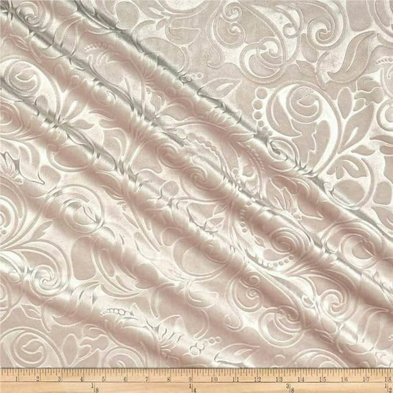 Brocade Damask Velvet Fabric, 58 Inch in Width, Ideal Embossed Material for Home Decor, Blush / Sample 3x3 Inch
