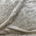 thumbnail image 1 of Brocade Damask Velvet Fabric, 58 Inch in Width, Ideal Embossed Material for Home Decor, Ivory / Cut by the Yard, 1 of 1