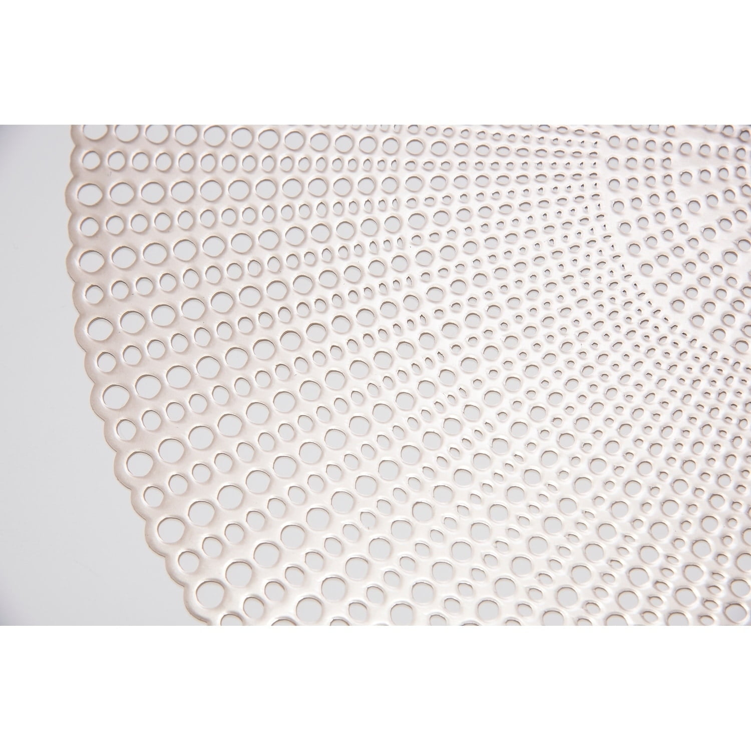 Champagne Round Vinyl Brocade Placemats, 16-Inch, Set of 4
