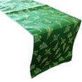 thumbnail image 1 of Brocade Table Runner Christmas Holiday Collection Glittery Trees Green, 1 of 3