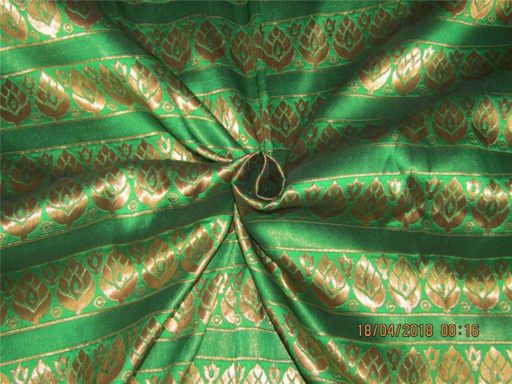 Emerald Green/Multicolor Broacade Fabric main image 1