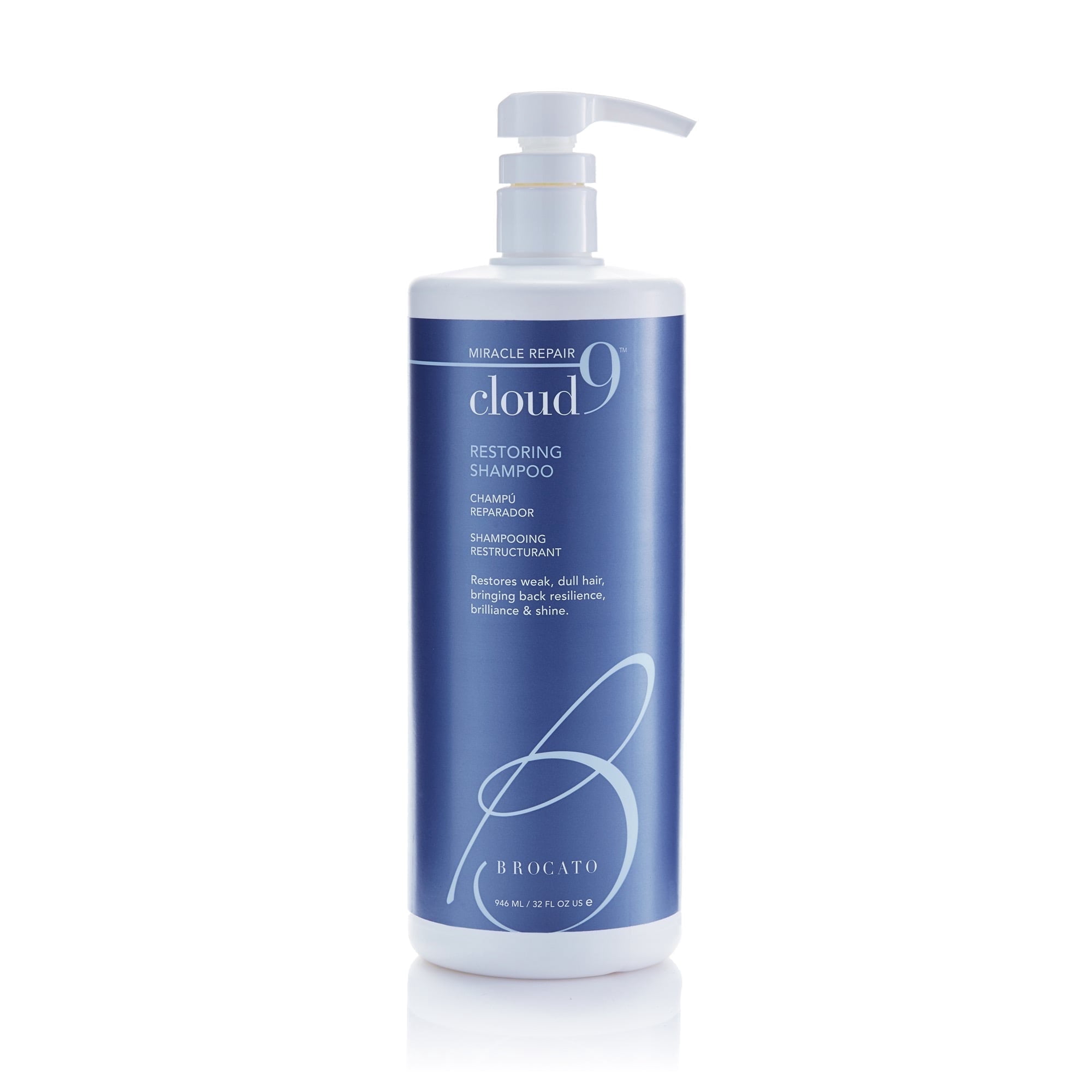 Brocato Cloud 9 Daily Restoring Shampoo, 32 Fl Oz | Miracle Repair, Moisturizing, Hydrate, & Revitalizing Shampoo | For Weak, Dull, Dry, & Damaged Hair | Restore Resilience, Health & Shine