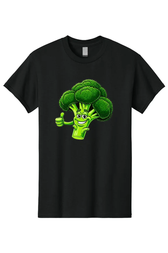 Broccoli-Character-1 Mens Graphic Tee, 100% Cotton, Casual Summer Wear