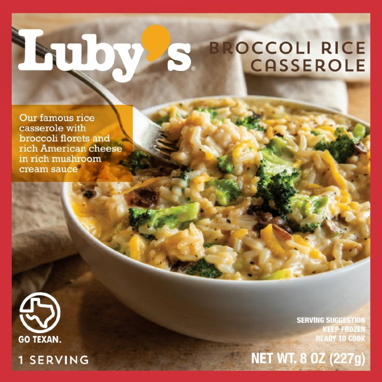 Luby's Broccoli Rice Casserole, 8oz, Frozen Single Serve (1 Unit)