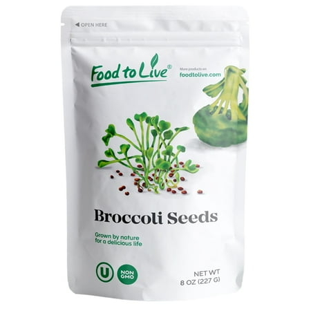 Broccoli Sprouting Seeds, 0.5 Pounds — Kosher, Sproutable, Raw, Vegan — by Food to Live