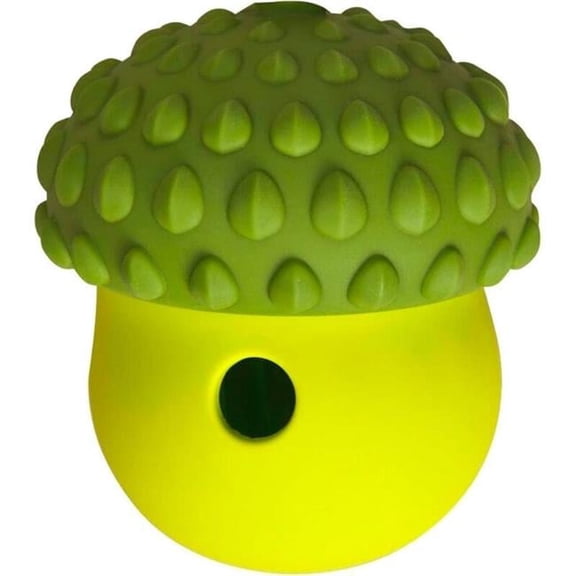 Broccoli Treat Tumbler Dog Toy - Green - 5 in. - Durable Silicone