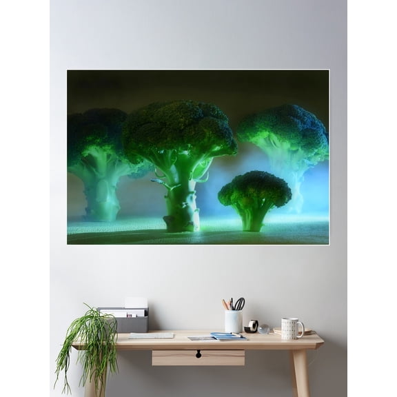 Broccoli Vegetable Art Gallery Image Poster Wall Art, Modern Wall Decor For Living Room Bedroom, 12x18 UNFRAMED