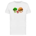 thumbnail image 1 of Broccoli Vs Hamburger Cartoon Tee Men's -Image by Shutterstock, 1 of 2