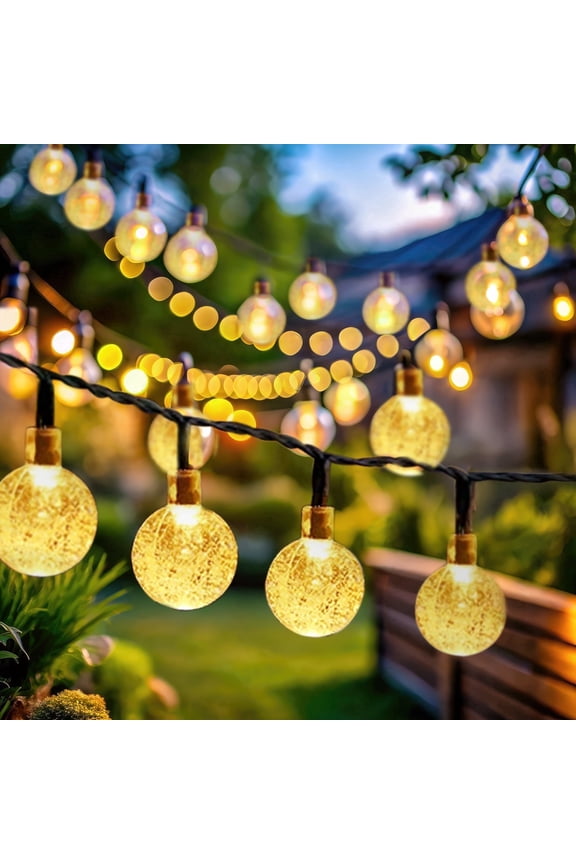 Solar String Lights Outdoor Waterproof Solar Power LED Patio Lights for Porch Garden Market Bistro, 50 Lights, 23 ft
