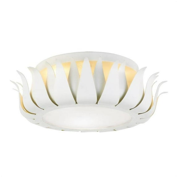 510-MT-Crystorama Lighting-Broche - Three Light Flush Mount in Timeless Style - 16 Inches Wide by 5.5 Inches High-Matte White Finish