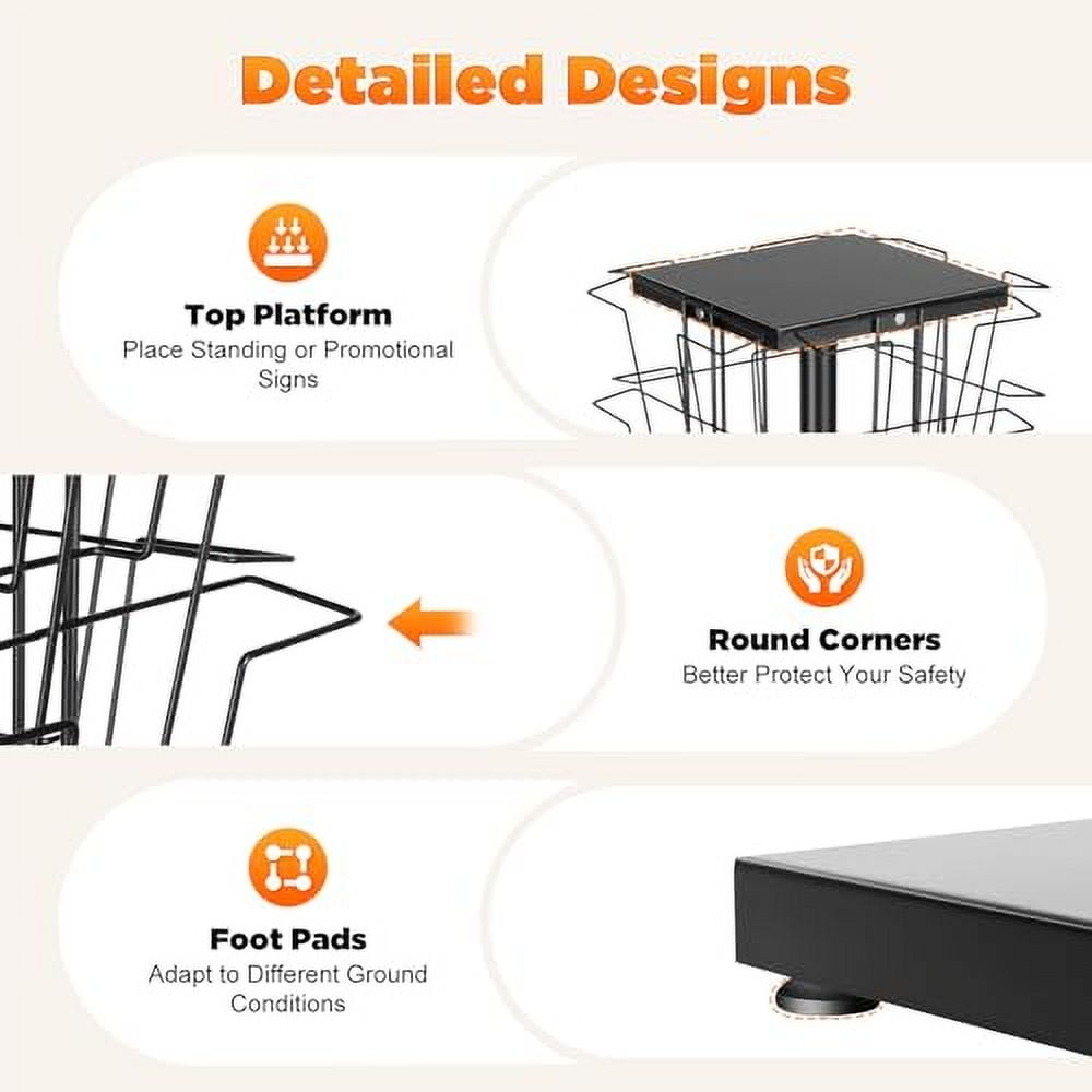 Brochure Display Rack | 36 Pockets Rotating Magazine Literature Display ...