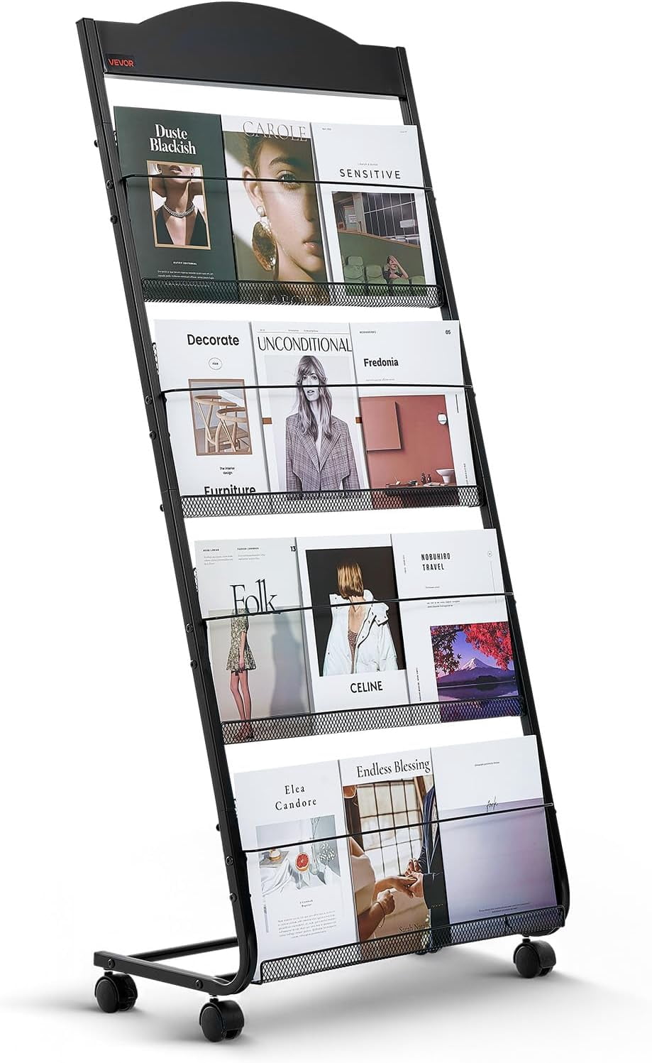 Brochure Display Rack, 4-Tier Magazine Literature Display Stand with ...