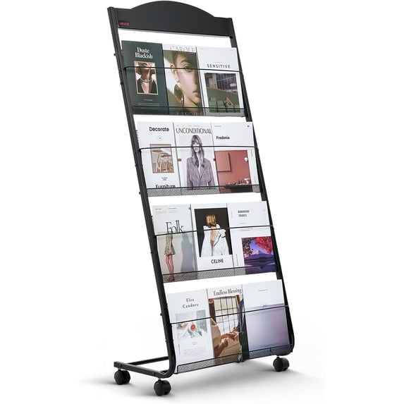 Brochure Display Rack, 4-Tier Magazine Literature Display Stand with ...