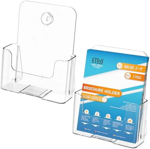 Brochure Holder 6 x 9 inch, Acrylic Flyer Holders Stand Display, Clear ...