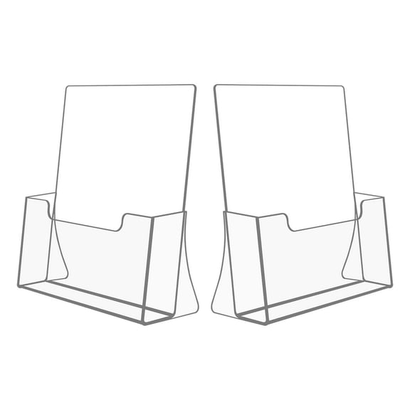 Brochure Holder 8.5 X 11 Inches 2 Pack Clear Literature Plastic Flyer Display Stand Countertop Organizer For Magazine Pamphlet Booklets Menu Journals