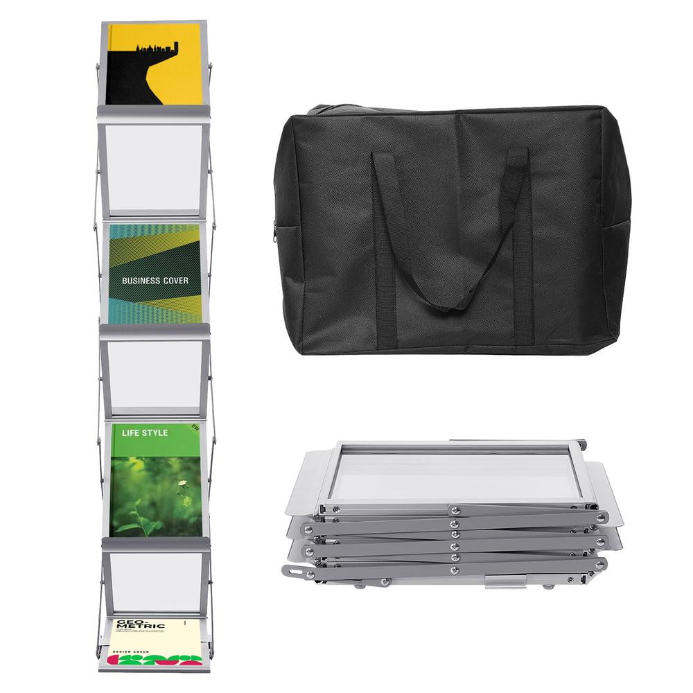 Brochure Holder Stand Foldable Aluminum Pop up Design Literature Rack ...