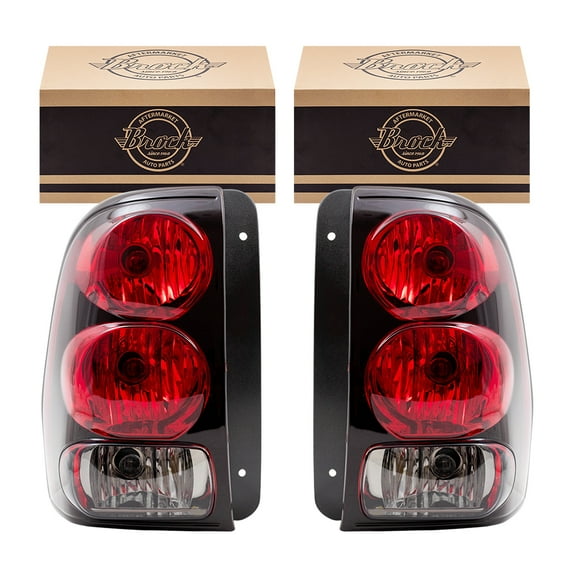 Brock Aftermarket Replacement Driver Left Passenger Right Tail Light Assembly Set Compatible With 2002-2009 Chevy Trailblazer