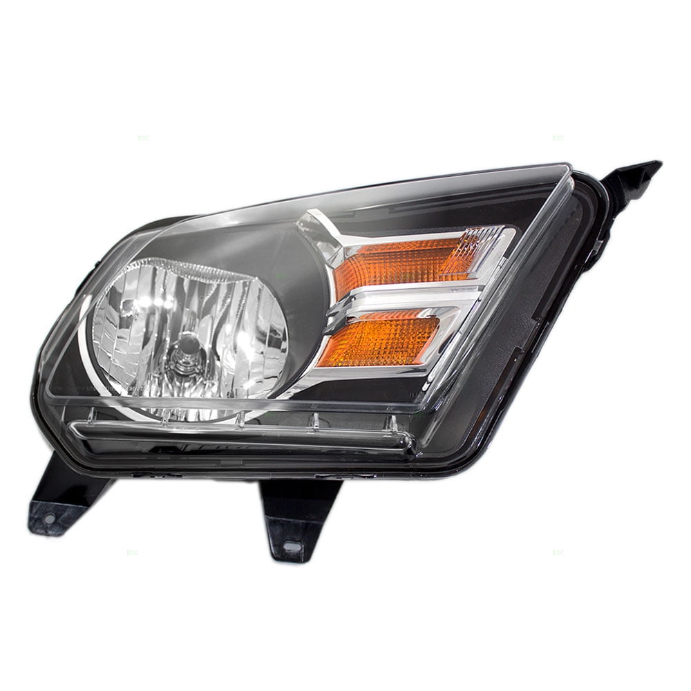 Headlight for 2010-2014 Mustang Base/Shelby GT500 w/ Chrome Trim ...