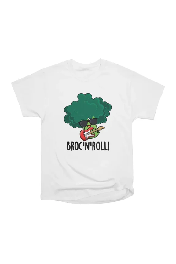 Brock And Roll Cute Broccoli Rock Pun T-Shirt Tee Gift For Him Merch For Her Apparel For F