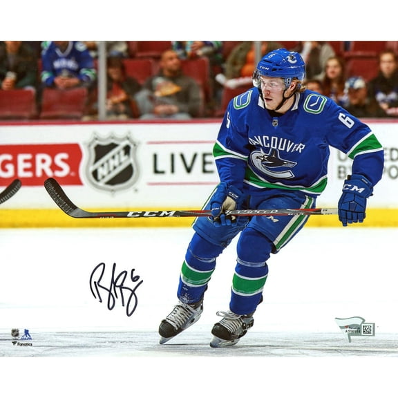 Brock Boeser Vancouver Canucks Autographed 8" x 10" Blue Jersey Skating Photograph - Fanatics Authentic Certified