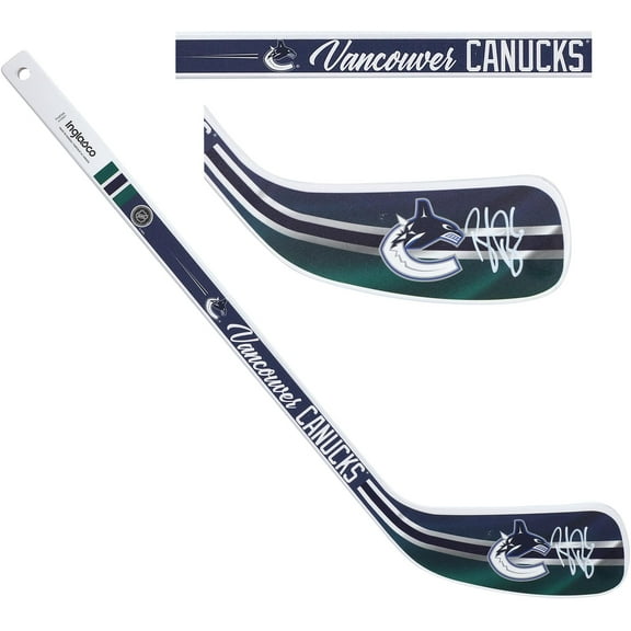 Brock Boeser Vancouver Canucks Autographed Reverse Retro Logo Wood Mini Stick - Fanatics Authentic Certified