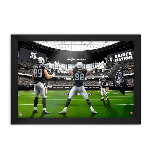 Brock Bowers and Maxx Crosby Las Vegas Raiders Framed Two-Player Art Print