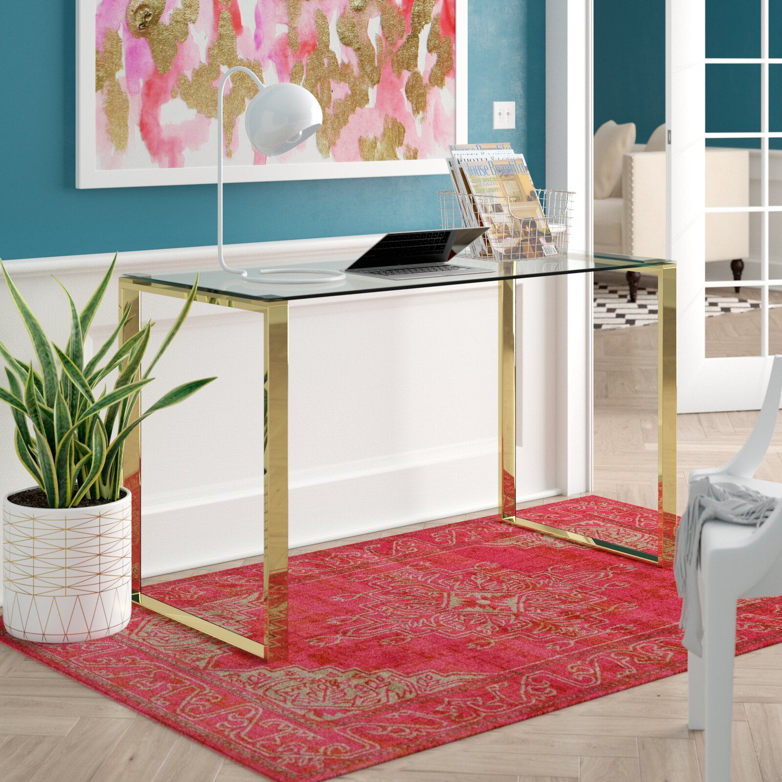 Brock glass desk deals