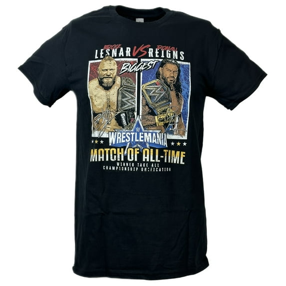 Brock Lesnar Vs Roman Reigns Match WrestleMania Black T-shirt