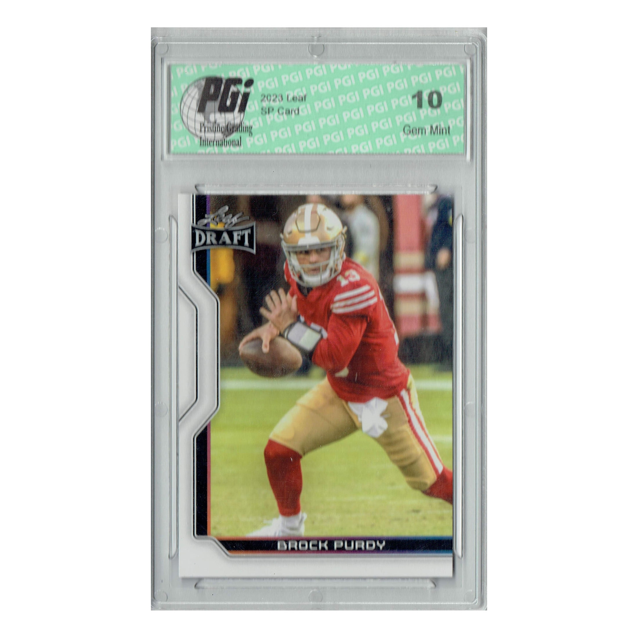 Brock Purdy 2023 Leaf Football #B1-1 Special Edition Trading Card PGI 10 San Francisco 49ers