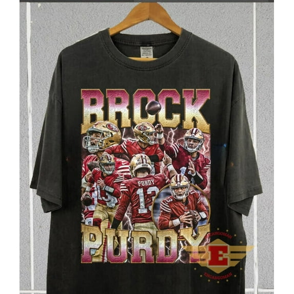Brock Purdy 90s Vintage Bootleg Style Football Shirt - Retro American Football Gifts Tshirt,Ash Grey color,size 5XL