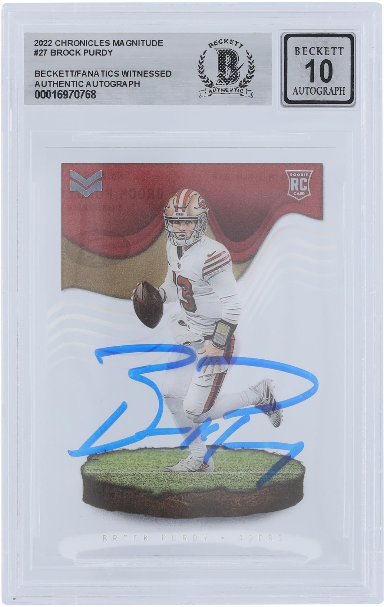Brock Purdy San Francisco 49ers Autographed 2022 Panini Chronicles Magnitude #MAG-27 Beckett Fanatics Witnessed Authenticated 10 Rookie Card - Fanatics Authentic Certified