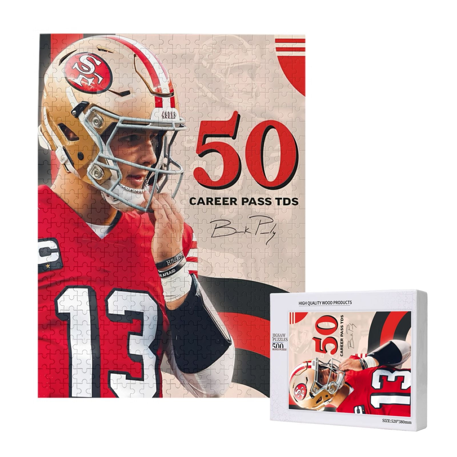 Brock Purdy Wooden Adult Jigsaw Puzzle 500 Pieces Environmentally