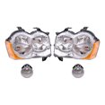 thumbnail image 1 of Brock Replacement Driver and Passenger Side Halogen Combination Headlight Assemblies and Fog Light Assemblies 4 Piece Set Compatible with 2008-2010 Grand Cherokee, 1 of 9