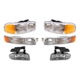 thumbnail image 1 of Brock Replacement Driver and Passenger Side Halogen Combination Headlight Assemblies, Fog Light Assemblies & Signal Marker Light Units 6 Piece Set Compatible with 99-02 Sierra & 00-06 Yukon & Yukon XL, 1 of 9