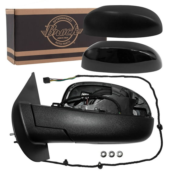 Brock Power Mirror for 2007-2013 Silverado 1500 Paint To Match & Textured Black Caps Performance U