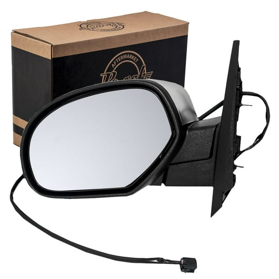 Brock Power Mirror for 2007-2013 Silverado 1500 Brushed Chrome Cover Heated Manual Fold Left